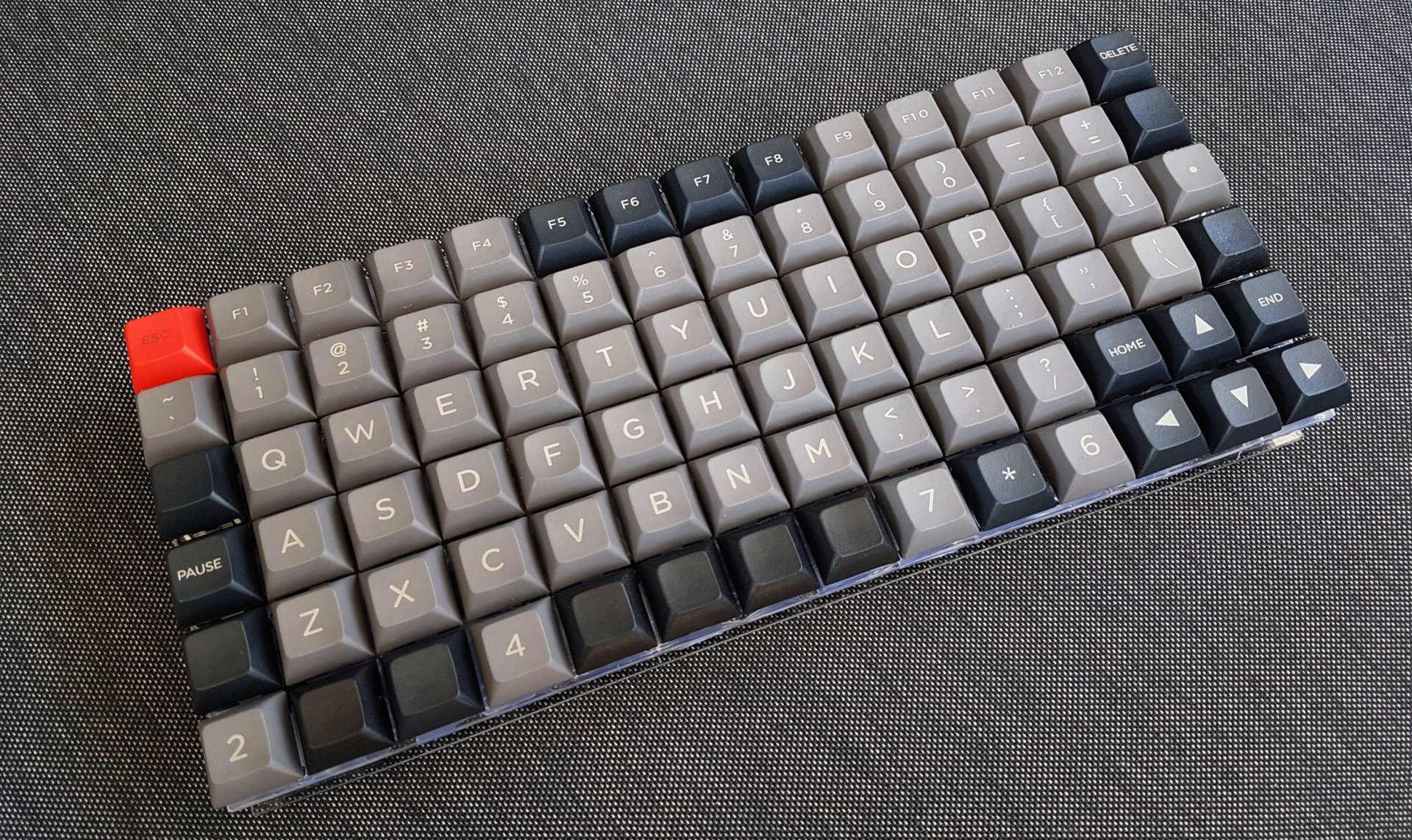 Someone made a 14x6 ortholinear keyboard